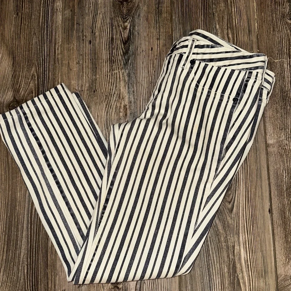 Tory Burch Marlien Legging Navy and White Striped Skinny Pants Jeans Soft 8